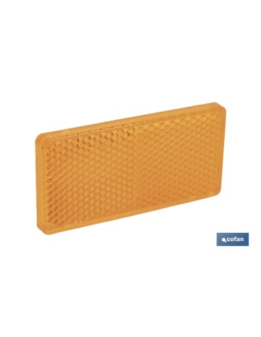 CATADIÓPTRICO RECTANGULAR ÁMBAR 71 X 35 MM CON ADHESIVO