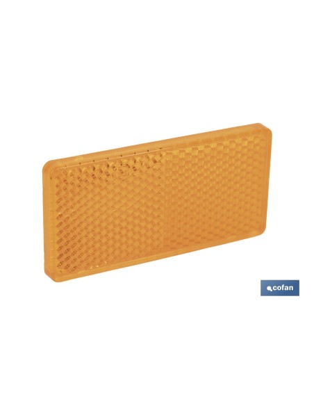 CATADIÓPTRICO RECTANGULAR ÁMBAR 71 X 35 MM CON ADHESIVO