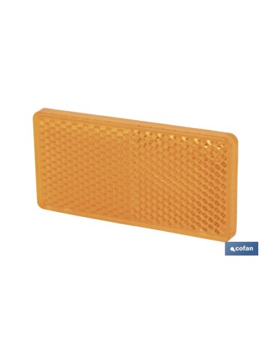 CATADIÓPTRICO RECTANGULAR ÁMBAR 71 X 35 MM CON ADHESIVO