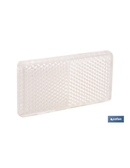 CATADIÓPTRICO RECTANGULAR BLANCO 71 X 35 MM CON ADHESIVO
