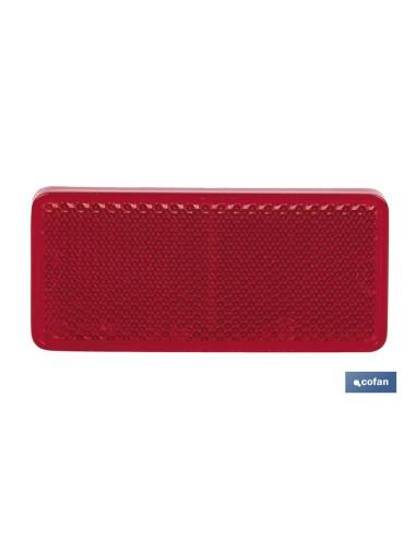 CATADIÓPTRICO RECTANGULAR ROJO 94 X 44 MM CON ADHESIVO