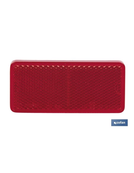 CATADIÓPTRICO RECTANGULAR ROJO 94 X 44 MM CON ADHESIVO