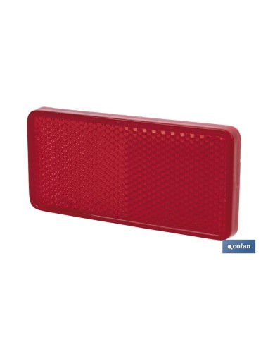 CATADIÓPTRICO RECTANGULAR ROJO 94 X 44 MM CON ADHESIVO