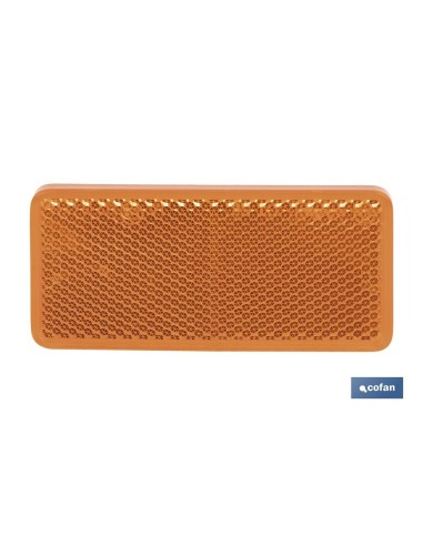 CATADIÓPTRICO RECTANGULAR ÁMBAR 94 X 44 MM CON ADHESIVO
