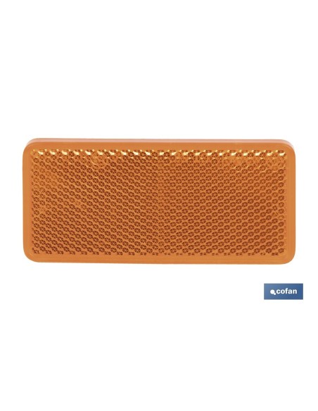 CATADIÓPTRICO RECTANGULAR ÁMBAR 94 X 44 MM CON ADHESIVO
