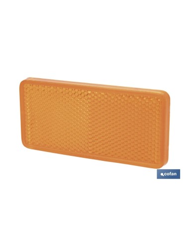 CATADIÓPTRICO RECTANGULAR ÁMBAR 94 X 44 MM CON ADHESIVO
