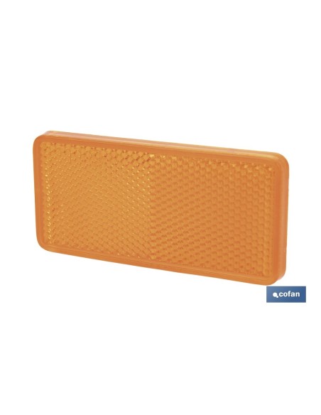 CATADIÓPTRICO RECTANGULAR ÁMBAR 94 X 44 MM CON ADHESIVO