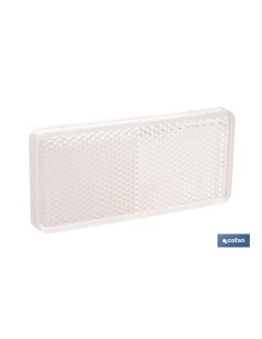 CATADIÓPTRICO RECTANGULAR BLANCO 94 X 44 MM CON ADHESIVO