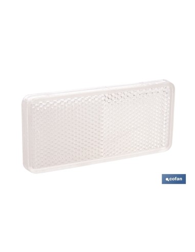 CATADIÓPTRICO RECTANGULAR BLANCO 94 X 44 MM CON ADHESIVO