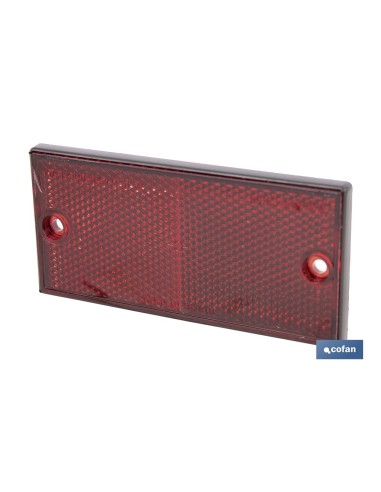 CATADIÓPTRICO RECTANGULAR ROJO 106 X 50 MM CON AGUJERO SIN TORNILLO