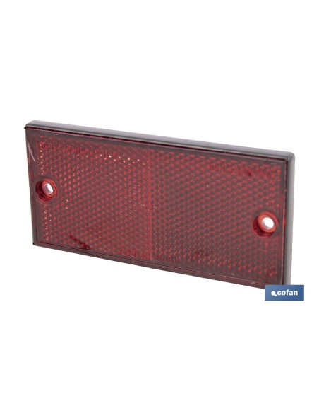 CATADIÓPTRICO RECTANGULAR ROJO 106 X 50 MM CON AGUJERO SIN TORNILLO