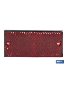 CATADIÓPTRICO RECTANGULAR ROJO 106 X 50 MM CON AGUJERO SIN TORNILLO CON ADHESIVO 2