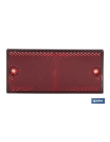 CATADIÓPTRICO RECTANGULAR ROJO 106 X 50 MM CON AGUJERO SIN TORNILLO CON ADHESIVO