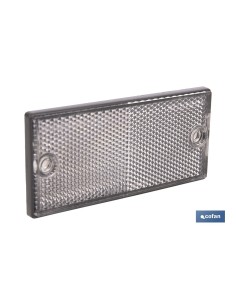 CATADIÓPTRICO RECTANGULAR BLANCO 106 X 50 MM CON AGUJERO SIN TORNILLO CON ADHESIVO