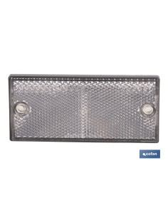 CATADIÓPTRICO RECTANGULAR BLANCO 106 X 50 MM CON AGUJERO SIN TORNILLO CON ADHESIVO 2