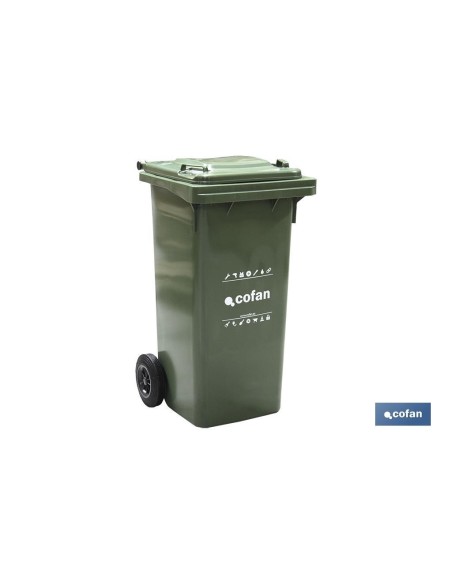 CONTENEDOR 2 RUEDAS 120 LITROS COLOR VERDE