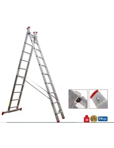 ESCALERA INDUSTRIAL BIGMAT 2 TRAMOS COMBINADA 13 PELDAÚOS