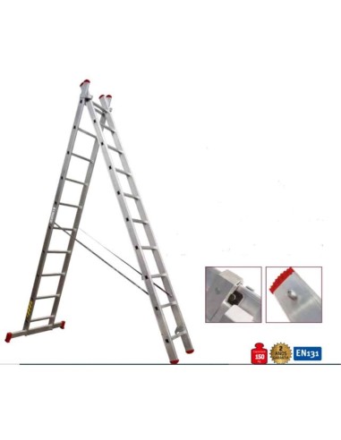 ESCALERA INDUSTRIAL BIGMAT 2 TRAMOS COMBINADA 13 PELDAÚOS