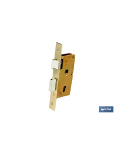 CERRADURA DE EMBUTIR + CERRADERO D47 E50 DE LATÓN (PUERTAS DE MADERA)