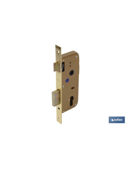 Cerradura Embutir+cerradero D85 E50- Latón (P/Madera)
