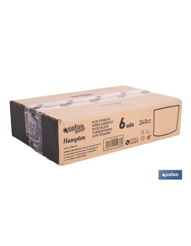 PACK 6 UDS VASO LICOR 24 CL MODELO HAMPTON