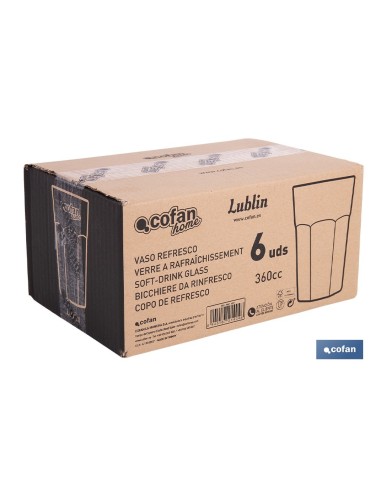 PACK 6 UDS VASO REFRESCO 36 CL MODELO LUBLIN