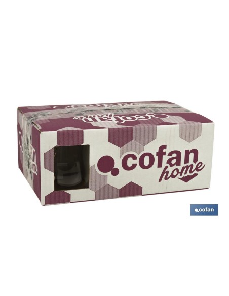 PACK 6 VASOS DE AGUA VIDRIO 38 CL MODELO ÁGATA
