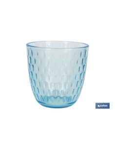 PACK 6 VASOS DE AGUA VIDRIO 29 CL COLOR AZUL MODELO ÓPALO