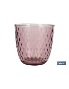 PACK 6 VASOS DE AGUA VIDRIO 29 CL COLOR PURPURA CLARO MODELO ÓPALO