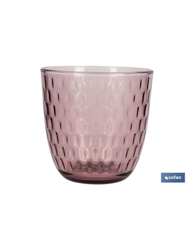 PACK 6 VASOS DE AGUA VIDRIO 29 CL COLOR PURPURA CLARO MODELO ÓPALO