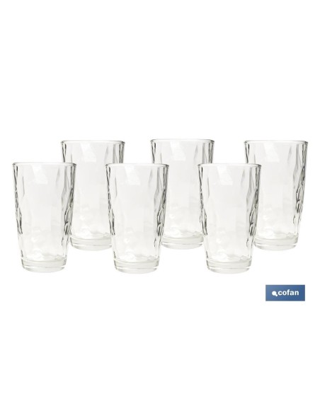 PACK 6 VASOS ALTO VIDRIO 47 CL MODELO JADE