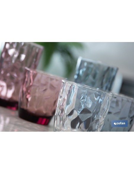 PACK 6 VASOS ALTO VIDRIO 47 CL COLOR AZUL MODELO JADE