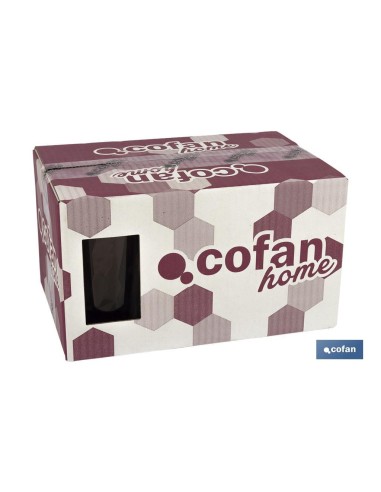 PACK 6 VASOS ALTO VIDRIO 47 CL COLOR PURPURA MODELO JADE