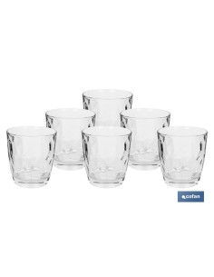 PACK 6 VASOS DE AGUA VIDRIO 30.5 CL MODELO JADE 2