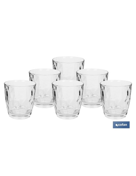PACK 6 VASOS DE AGUA VIDRIO 30.5 CL MODELO JADE