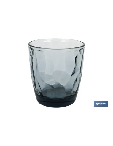 PACK 6 VASOS DE AGUA VIDRIO 30,5 CL COLOR AZUL MODELO JADE
