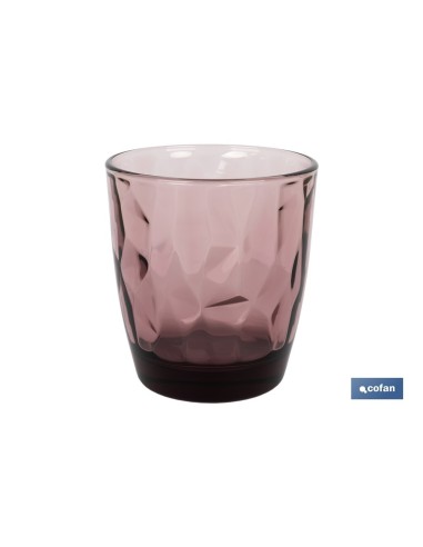 PACK 6 VASOS DE AGUA VIDRIO 30,5 CL COLOR PURPURA MODELO JADE
