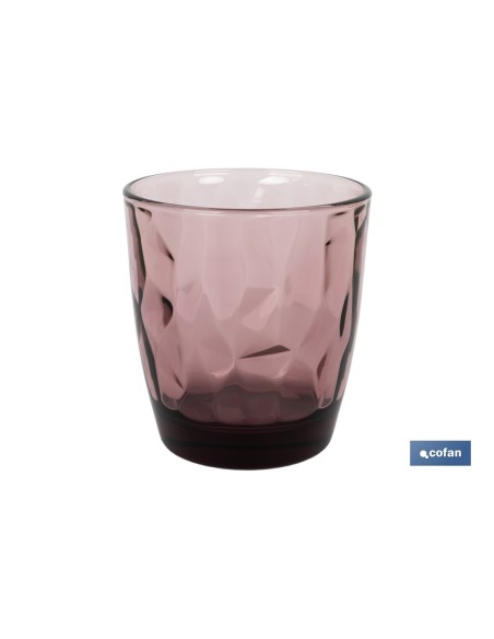 PACK 6 VASOS DE AGUA VIDRIO 30,5 CL COLOR PURPURA MODELO JADE