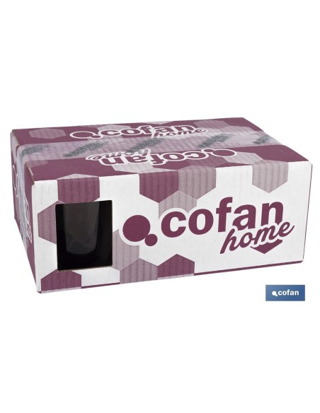 PACK 6 VASOS DE AGUA VIDRIO 30,5 CL COLOR PURPURA MODELO JADE