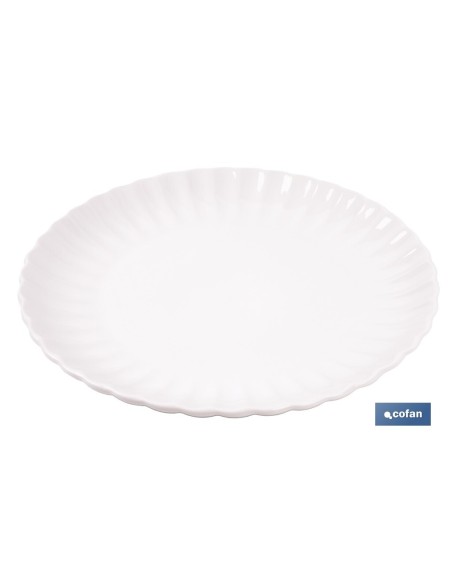 VAJILLA DE PORCELANA EN RELIEVE COLOR BLANCO ESMALTADO 16 PIEZAS