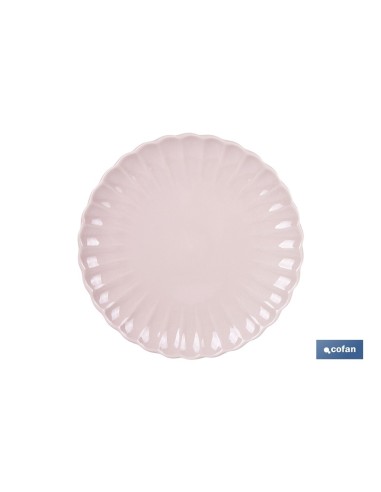 VAJILLA DE PORCELANA EN RELIEVE COLOR ROSA NUDE ESMALTADO 16 PIEZAS