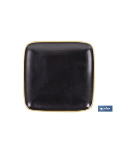 VAJILLA DE CERÁMICA DE COLOR NEGRO ESMALTADO DE FORMA CUADRADA CON BORDE VINTAGE 20 PIEZAS 2