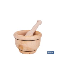MORTERO DE MADERA CON MAZA Ø14 CM