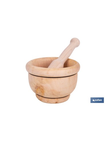 MORTERO DE MADERA CON MAZA Ø14 CM