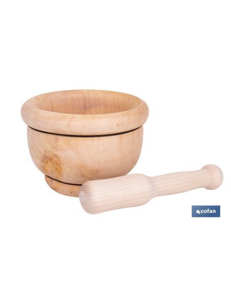 MORTERO DE MADERA CON MAZA Ø14 CM