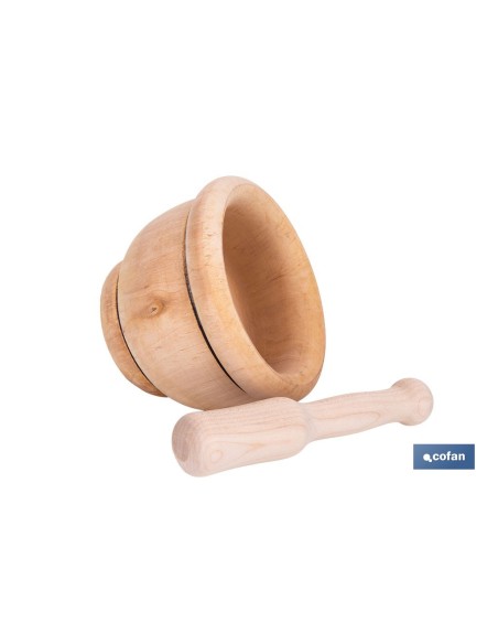 MORTERO DE MADERA CON MAZA Ø14 CM