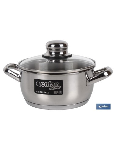 CACEROLA INOX INDUC.1.8L MODELO POLENTA T/ VIDRIO Ø180 MM