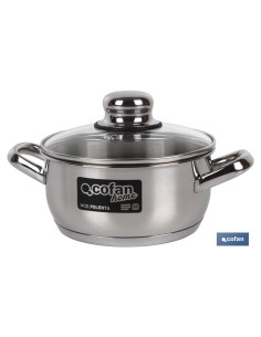 CACEROLA INOX INDUC.2.6L MODELO POLENTA T/ VIDRIO Ø200 MM