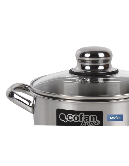 CACEROLA INOX INDUC.3.2L MODELO POLENTA T/ VIDRIO Ø220 MM