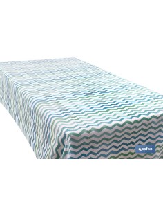 ROLLO MANTEL ANTIMANCHAS 1,40 x 25m 50% ALG/50% PVC.RAYADO